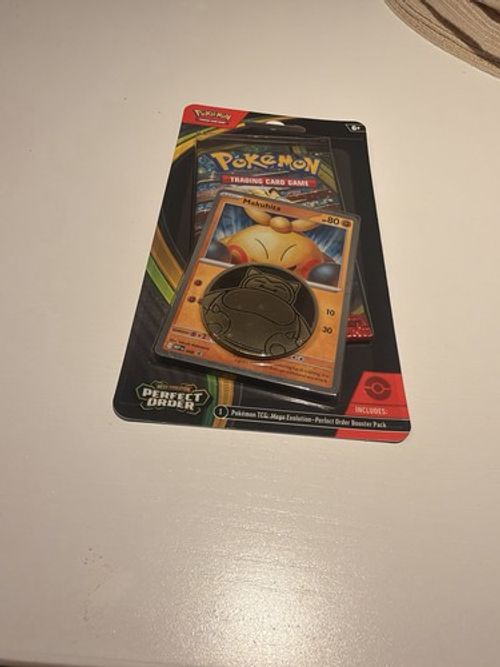 Pokémon Mega Evolution Perfect Order Booster Pack Makuhita Promo Card & Coin ✅🔥
