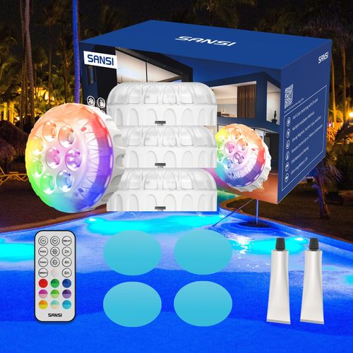 4PCS SANSI LED RGBW Pool Lights With Remote for Above Ground Swimming Pool IP68 — image 1