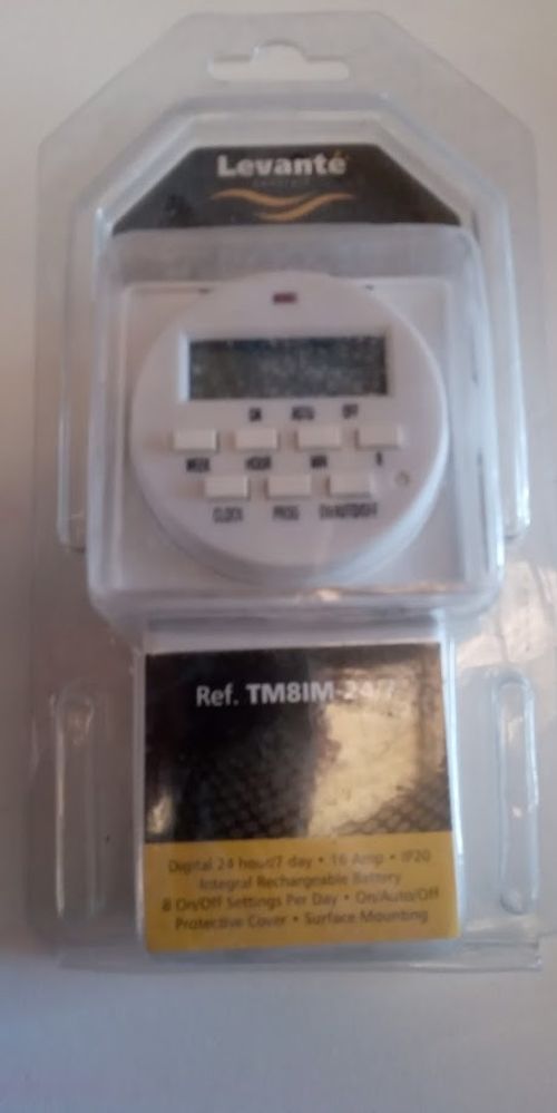 Levante TM8IM-24-7 Plug-In 24 Hour-7 Day Digital Timer — image 1