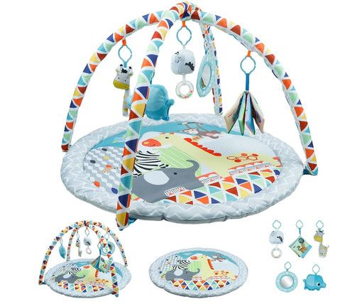 Baby Play Mat,Baby Play Gym for 0-18 Months,5 Detachable Activity Toys