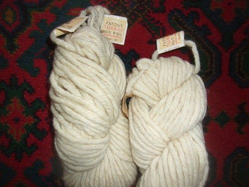 Lot 8 oz Vintage Patons Turkey Rug Wool Hanks / Skeins Uncut # 50 Moth Resistant