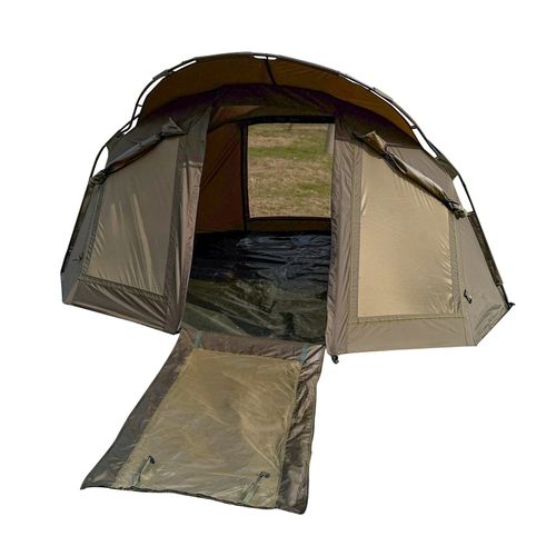CARPZILLA Fishing Bivvy 2 Man Waterproof Camping Tent Shelter Door Windows Green — image 3