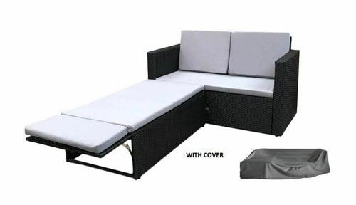 Rattan Outdoor Garden Patio Wicker Furniture Set Sun Bed Sofa 2 Seater Lounger