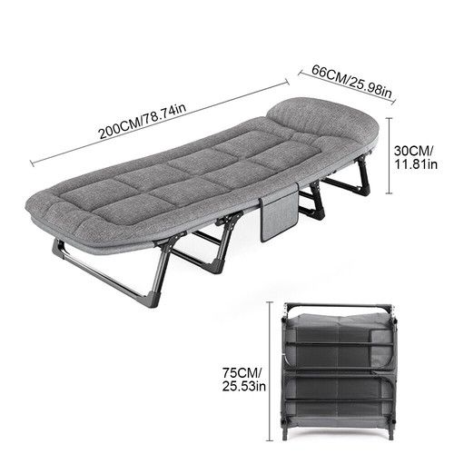 Single Foldable Folding Bed & Mattress Guest Bed Heavy Duty Portable Large Bed