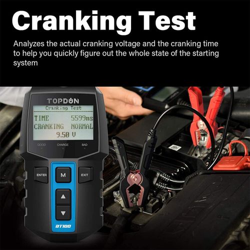 TOPDON BT100-E Car Battery Tester 12V Load Tester 100-2000 CCA Battery Analyzer — image 2