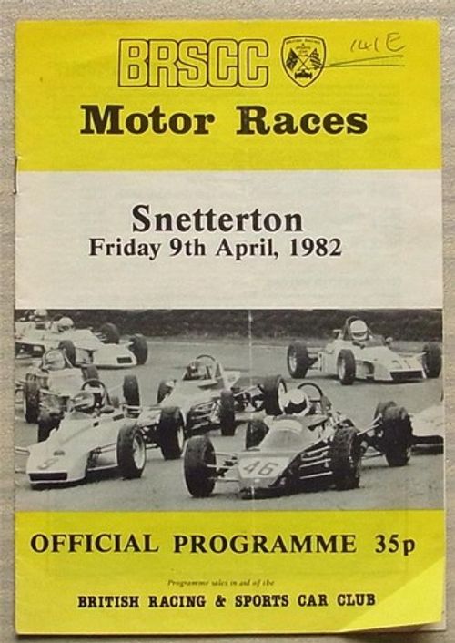 SNETTERTON 9 Apr 1982 BRSCC MOTOR RACES Official Programme