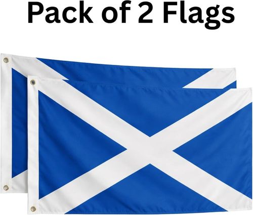 SCOTLAND Flag (Pack of 2) Scottish Saltire Flags 5ft x 3ft Burns Night St Andrew — image 1