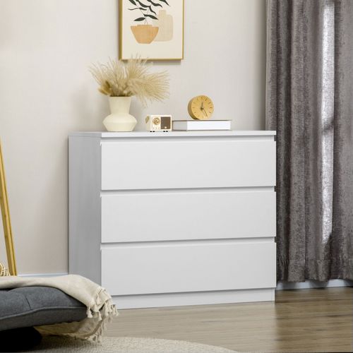 3 Drawer Chest of Drawers Bedroom Storage Dresser Cabinet White Modern Unit — image 2