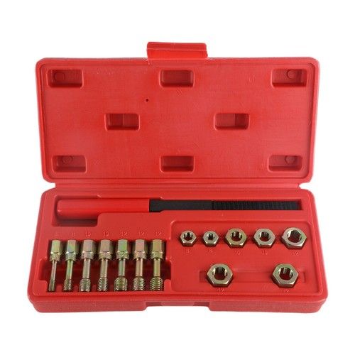 15PCS Thread Repair Restorer Kit Rethreading Tool Metric Thread Chaser Set UK