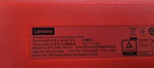 Lenovo ThinkPad Universal Thunderbolt 4 Dock 40B0 135W PSU + Dock Split Cable A+ — image 4