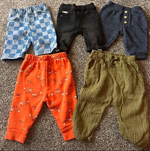 Mixed Brands Unisex Baby Trousers 3-6 Months Cotton Jogger Elastic Waist