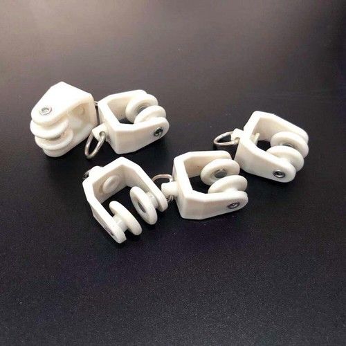 30Pcs White Plastic Rail Pulley 11MM Curtain Track Curved Rail Rollers Sliding