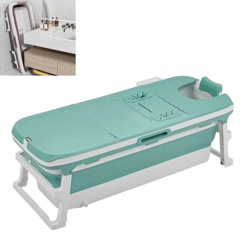 105-152cm XL Bathtub Folding Portable Bath Tub Adults Kids Warm Home Spa Soaking