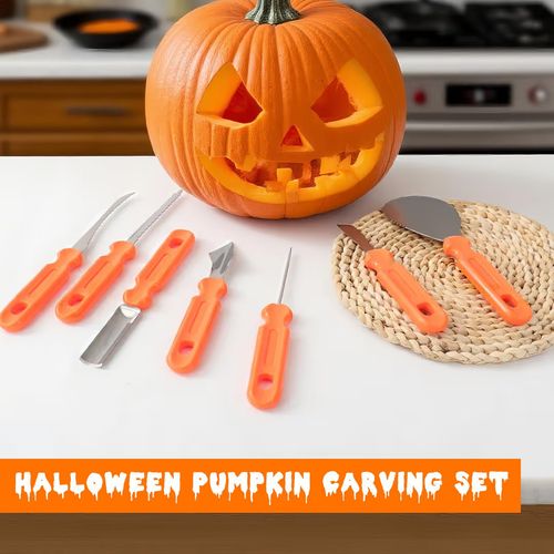 Halloween Pumpkin Carving Stencil Tool DIY Garden Sculpting Decor Party Kit Set — image 6