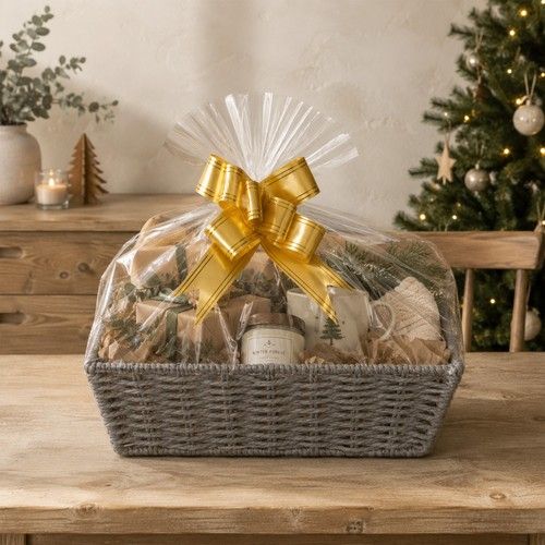 Wicker Gift Hamper Basket Kit with Shredded Paper, Make Your Own Gift Hamper
