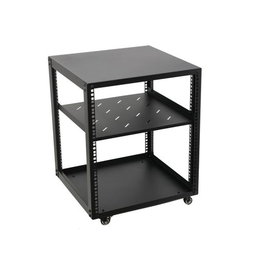 12U 19" Rackmount Server Frame Network Cabinet Open Frame Server Rack Black — image 7