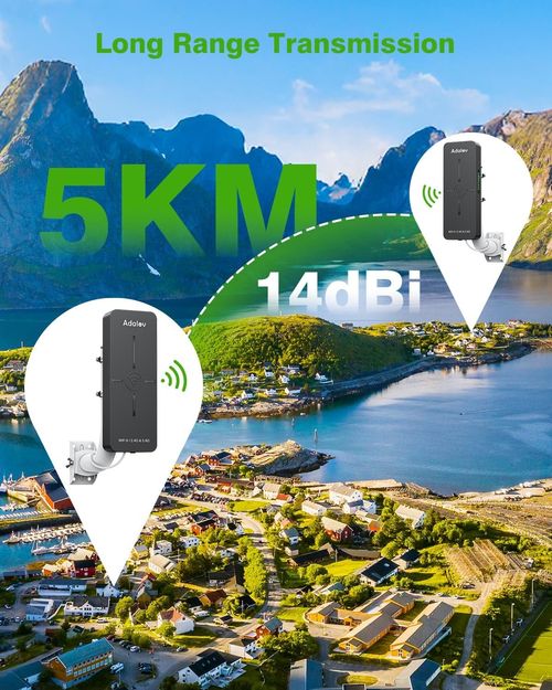 Gigabit Wifi Bridge 2.4G/5.8G Dual Band 5KM Point to Point Wireless Bridge Set — image 5