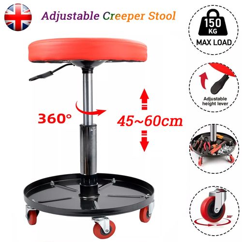 Creeper Seat Rolling Mechanic Stool Height Adjustable 360° Swivel Stool Storage — image 14