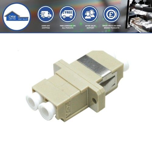Fibre Optic LC To LC Duplex Multi-mode Adaptor Coupler Fibre Optic Cable Beige