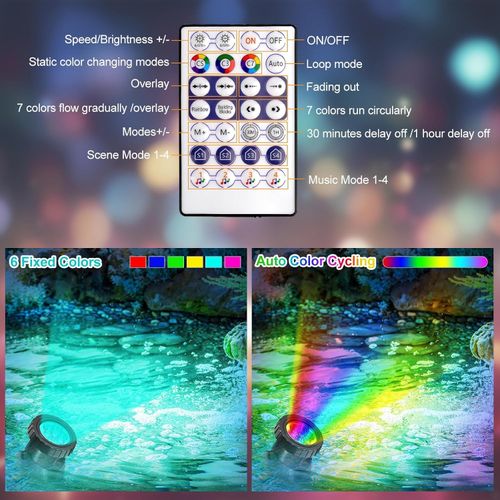 8-In-1 Pond Lights Mains Powered with App/Remote Control | Multi-Colour Mode, Su — image 7