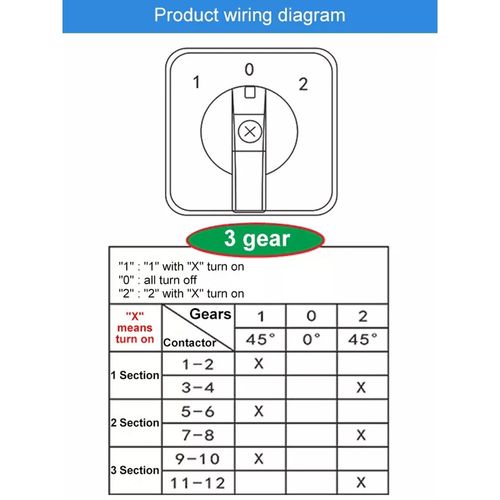 20A 3Position Rotary Selector Universal Rotary Cam Switch Changeover Switch — image 3
