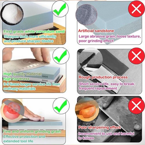 Knife Sharpening Stone Kit 400/1000 3000/8000 Grit Double Sided Whetstone w/Base — image 11