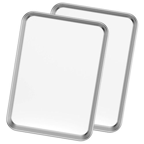 Stainless Steel Non-Stick Baking Sheet Oven Tray Set of 2 Large