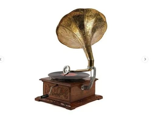 Antique Gramophone, Fully Functional Working Phonograph, win-up record player — image 4