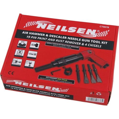 Neilsen Air Hammer Chisel Descaler Needle Gun With 4 Chisels Tool For Compressor — image 2
