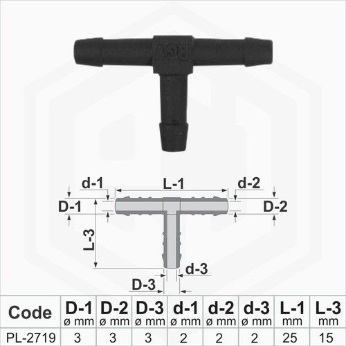 T JOINER Piece 3 WAY PLASTIC BARBED CONNECTOR PIPE HOSE Reducer Air Fuel Water