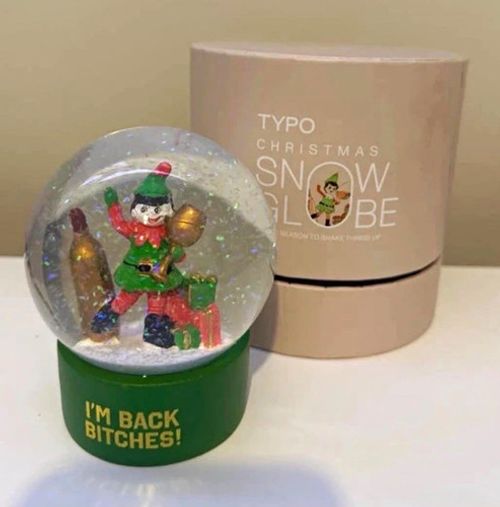 Typo Christmas Snow Globe - ELF ON THE SHELF