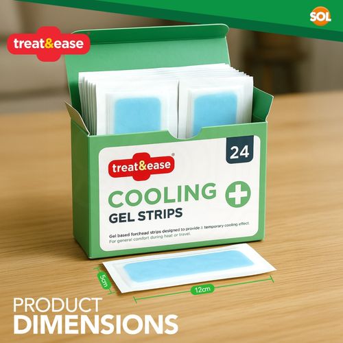 24 Migraine Cooling Gel Patches Strips Tension Headache Relief Sheet Soothe Cool — image 2