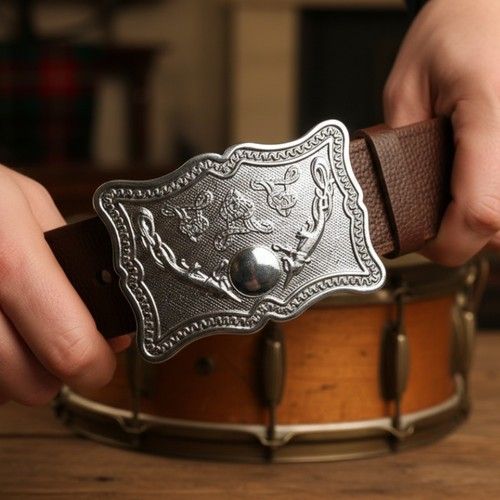 Scottish Brown Kilt Belt With Crown Buckle S to XL