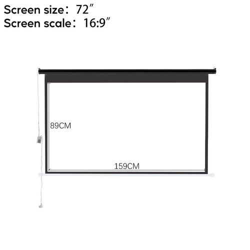 72/84/92/100/120 inch Electric/Manual Pull-Down Projector Screen Home Cinema v-