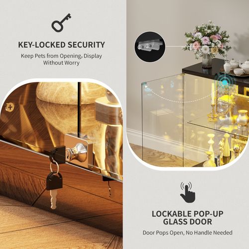 RGB Display Cabinet w/ Glass Doors Motion Sensor, App Control, Charging Station — image 6