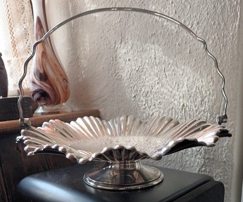 Vintage Mappin & Webb Prince's Plate Silver Plated Fluted Swing Handle Basket