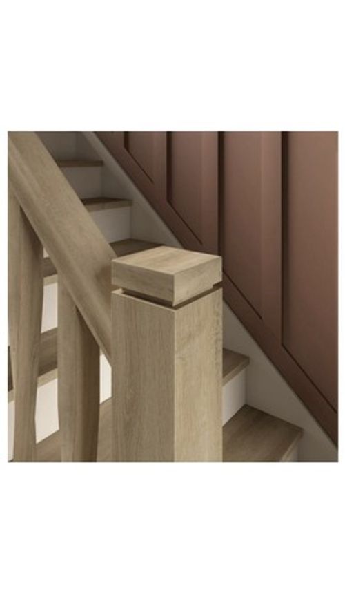 Staircase Solid Oak Shadow Newel Cap For 90mmx90mm Post