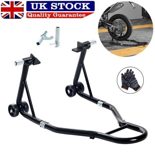 Heavy Duty Rear Motorcycle Paddock Stand Black Motorbike Stand Free Bobbin UK