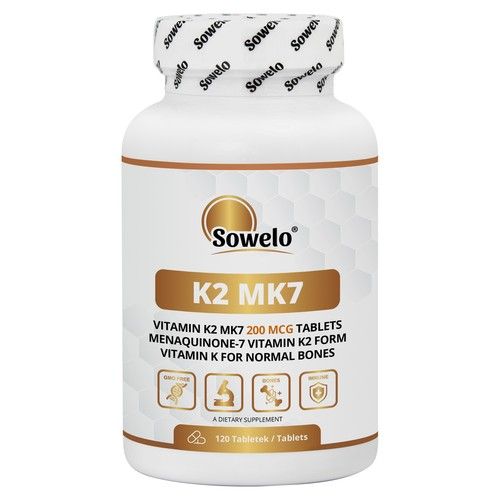 Vitamin K2 MK7 200 mcg – Tablets – High Strength – Bone & Heart Support – Sowelo