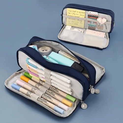 Pencil Case for Girls Boys Large Pencil Cases Big Capacity with 3 Compartments