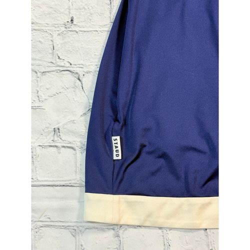 STAUD Court Dress XS Navy Blue Cream Trim Active Tennis Mini Skort Romper — image 6