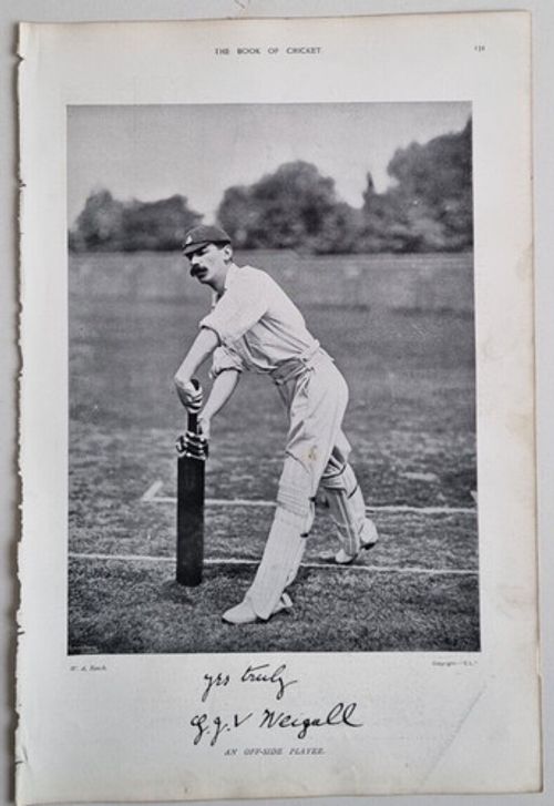 1899 Antique Large Photo Print GERALD WEIGALL Cricketer CAMBRIDGE Cricket 131