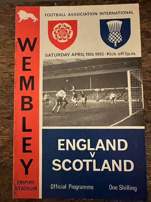 1965 JACK CHARLTON DEBUT England vs Scotland Programme Ticket & Song Sheet — image 2