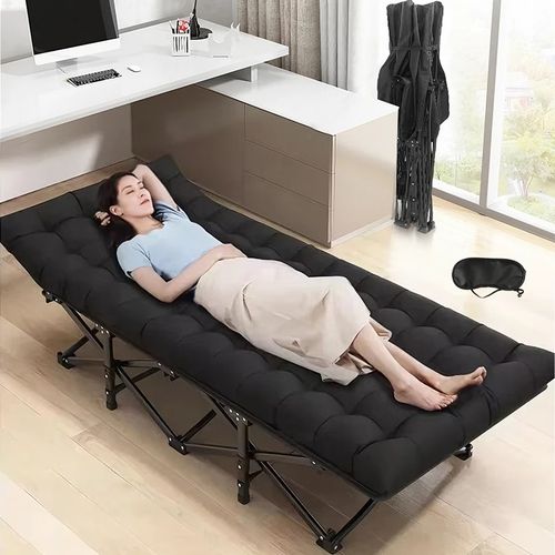 Camping Cot Heavy-Duty Portable Camping Bed  Folding Sleeping Bed with Mattress — image 4
