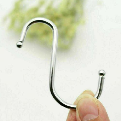 10PCS Stainless Steel S Hooks Kitchen Meat Pan Utensil Clothes Hanger Hanging UK — image 2