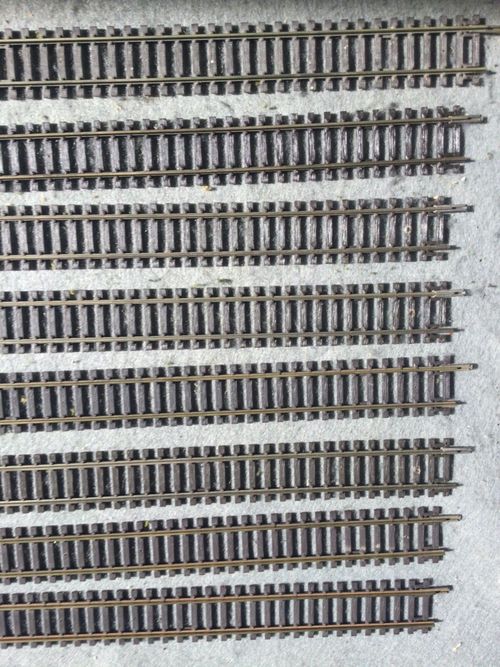 Peco Nickel Silver 00 Gauge Track ST-201 Double Straight x 8 (Hornby R601 equiv) — image 3