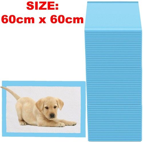 100 LARGE PUPPY TRAINING TRAINER PADS TOILET PEE WEE POO DOG CAT MATS 60 x 60cm