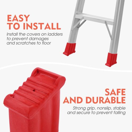 2Pcs Ladder Feet Pad Red Rubber Protective Durable Ladder Accessories — image 2
