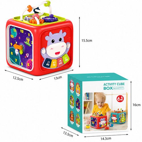 Baby Activity Educational Toy Gift  Cube Play Centre Music Early Learning 6 in 1