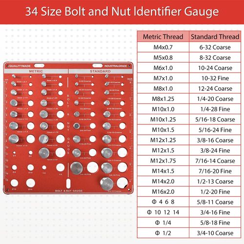 Imperial Inch & Metric Thread Gauge Set Nut & Bolt Thread Checker Identifier Box — image 2